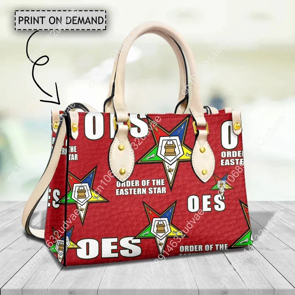 OES Sisterhood Women's Top-Handle Bags Eastern Star Casual Tote Pu Leather Crossbody Bag