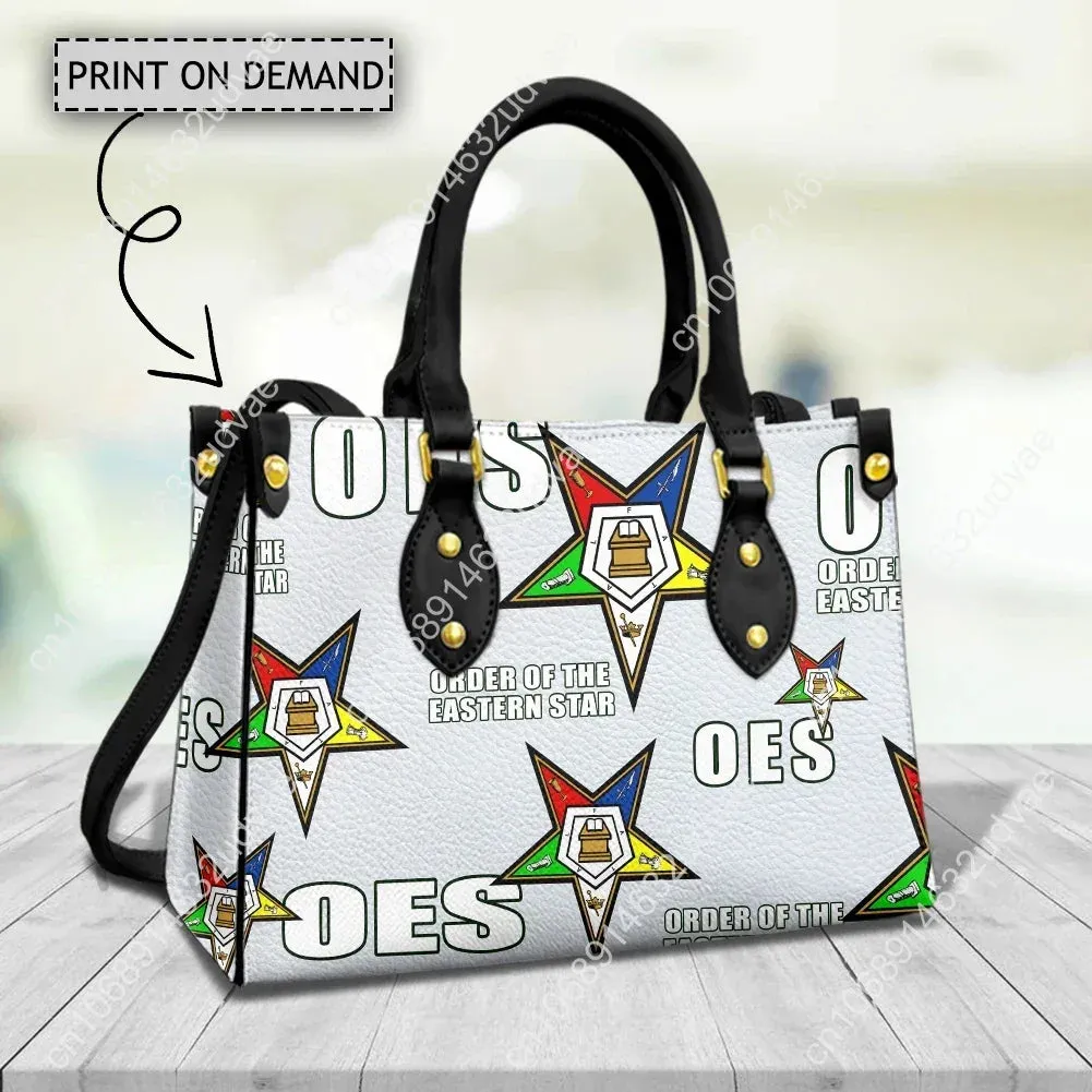OES Sisterhood Women's Top-Handle Bags Eastern Star Casual Tote Pu Leather Crossbody Bag