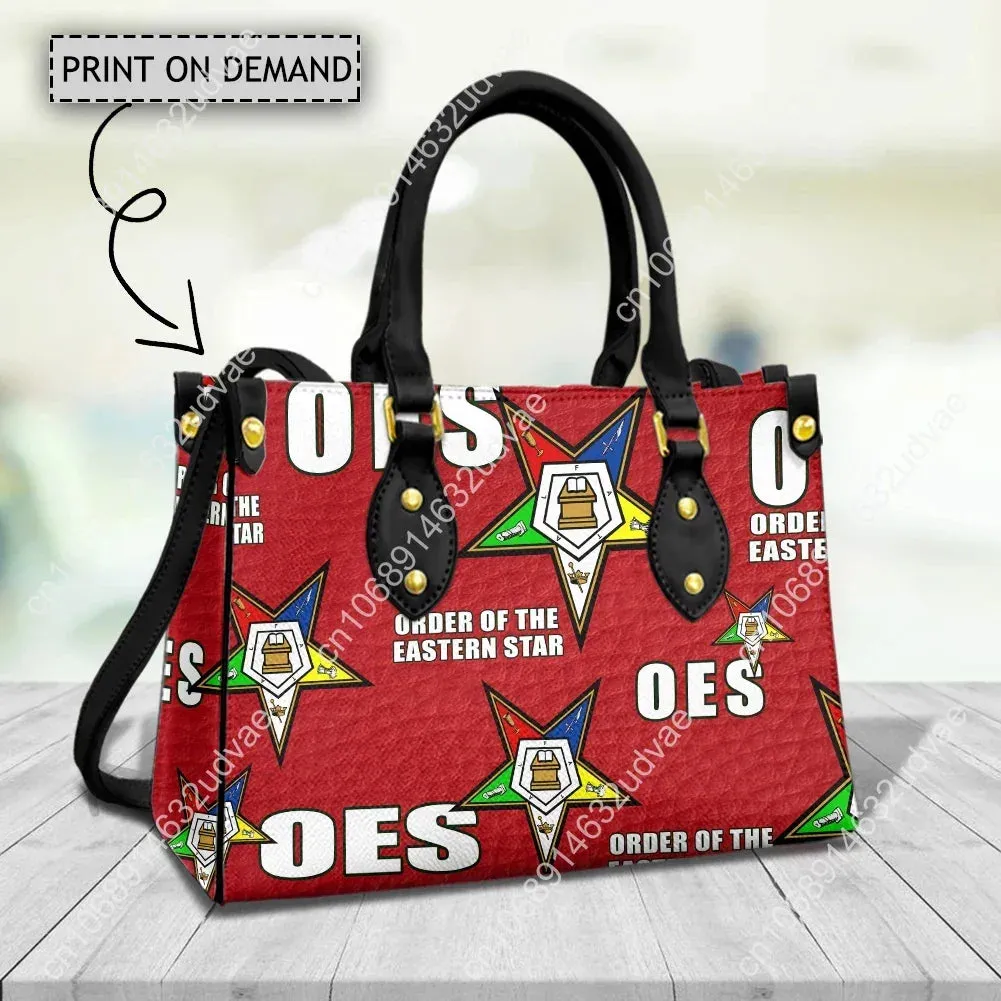 OES Sisterhood Women's Top-Handle Bags Eastern Star Casual Tote Pu Leather Crossbody Bag