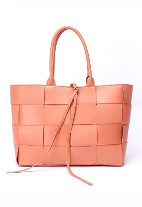 Peach Woven Tote Bag