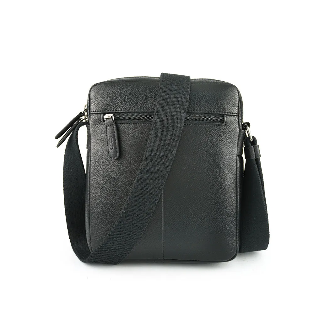Picard Winter Men's Leather Shoulder Bag with Flap (Black)