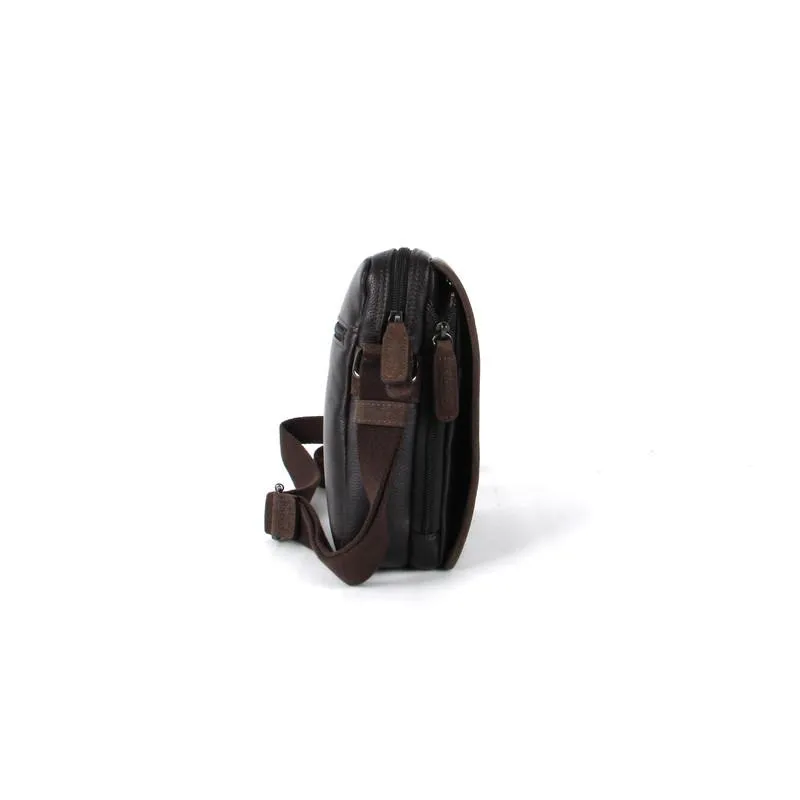 Picard Winter Men's Leather Shoulder Bag with Flap (Cafe)