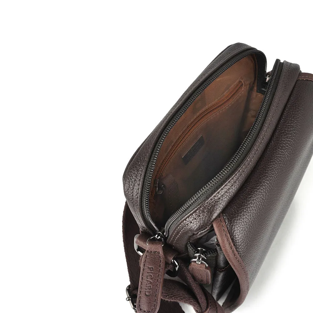 Picard Winter Men's Leather Shoulder Bag with Flap (Cafe)