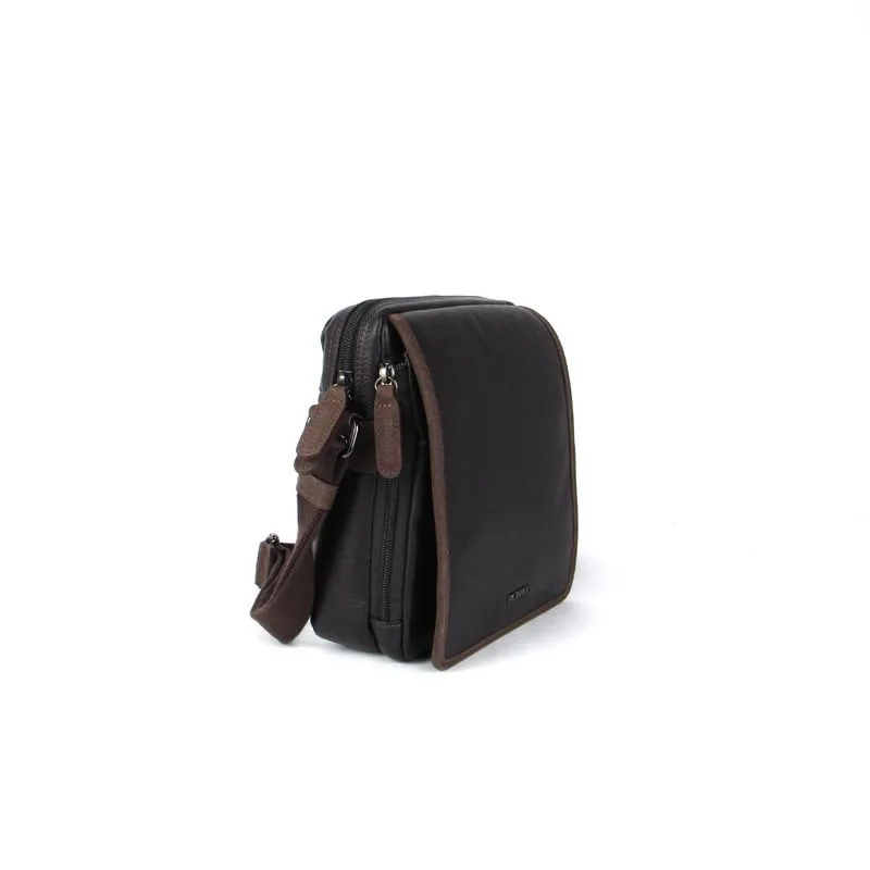 Picard Winter Men's Leather Shoulder Bag with Flap (Cafe)