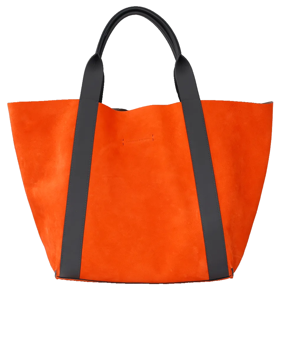 Reversible Leather Suede Handbag