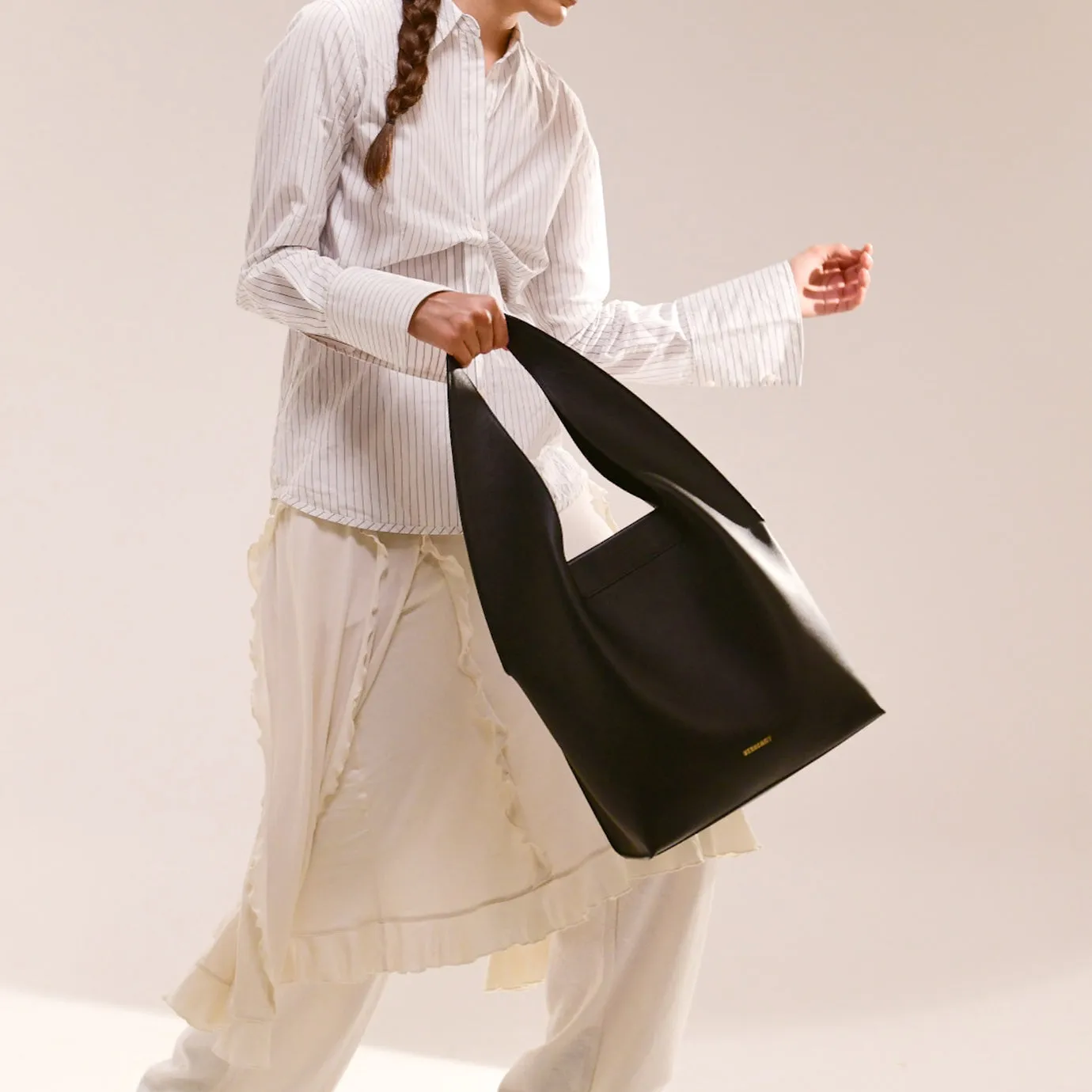 Sac Hobo Sculpture Drapée - Noir