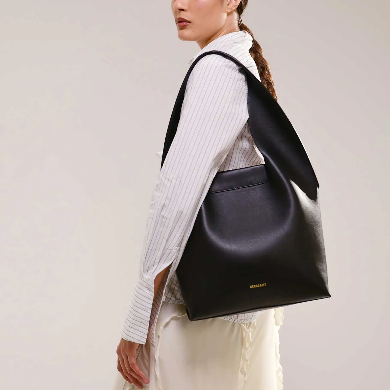 Sac Hobo Sculpture Drapée - Noir