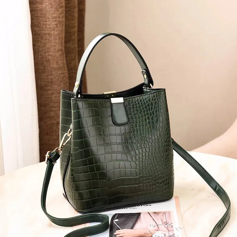 Shoulder Bags Crossbody Women Bags Messenger Lady Alligator Pattern Bucket Handbags