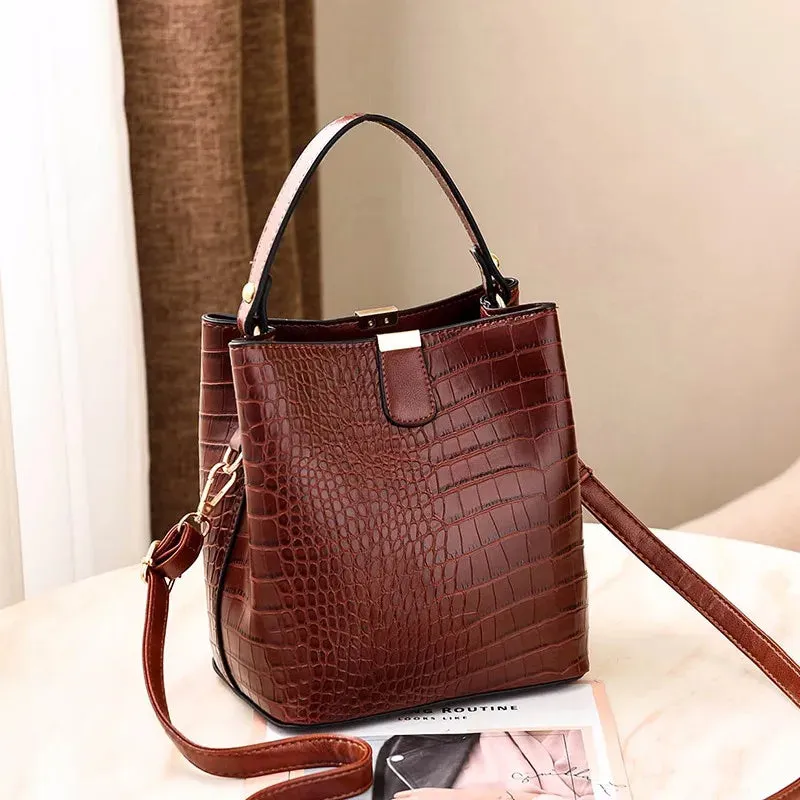 Shoulder Bags Crossbody Women Bags Messenger Lady Alligator Pattern Bucket Handbags
