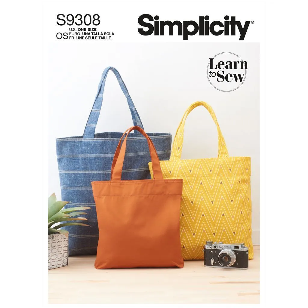 Simplicity Sewing Pattern S9308 Tote Bags in Three Sizes