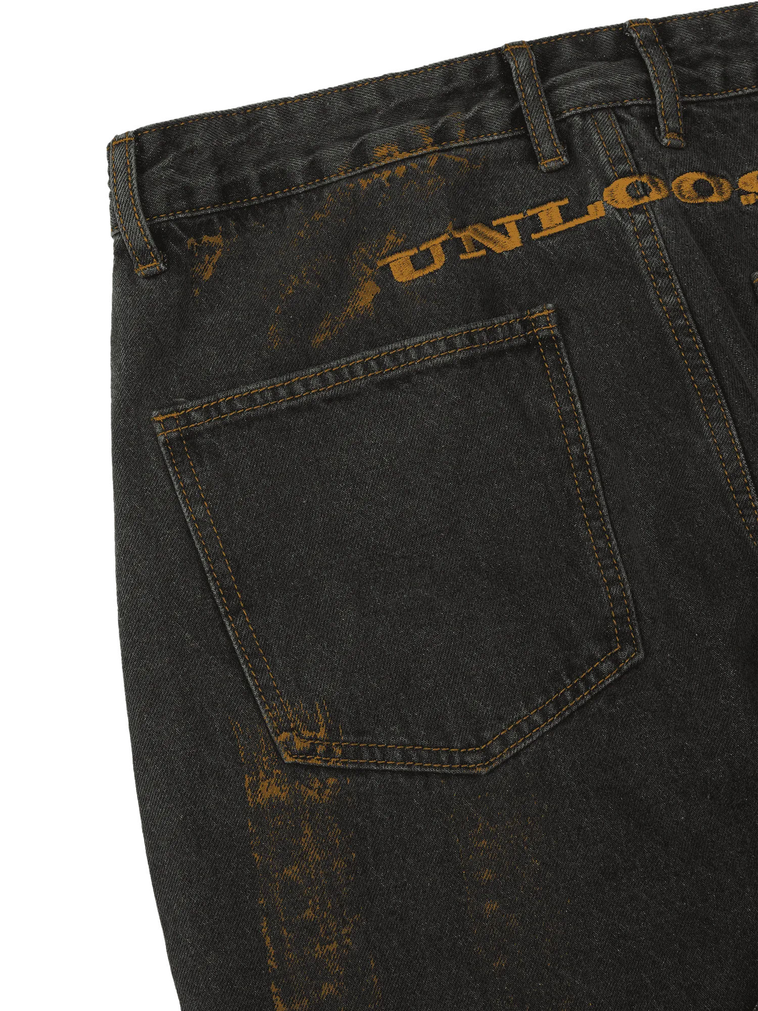 Sneakerhill American Street Style Spray Painted Fur Jeans - 2052
