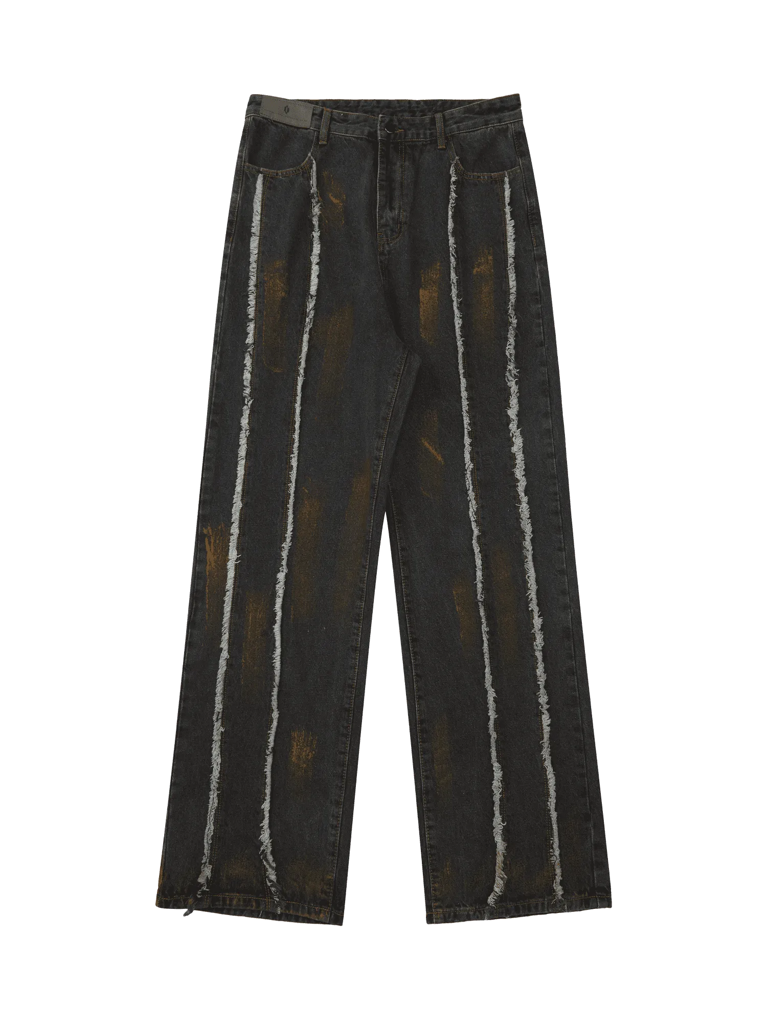 Sneakerhill American Street Style Spray Painted Fur Jeans - 2052