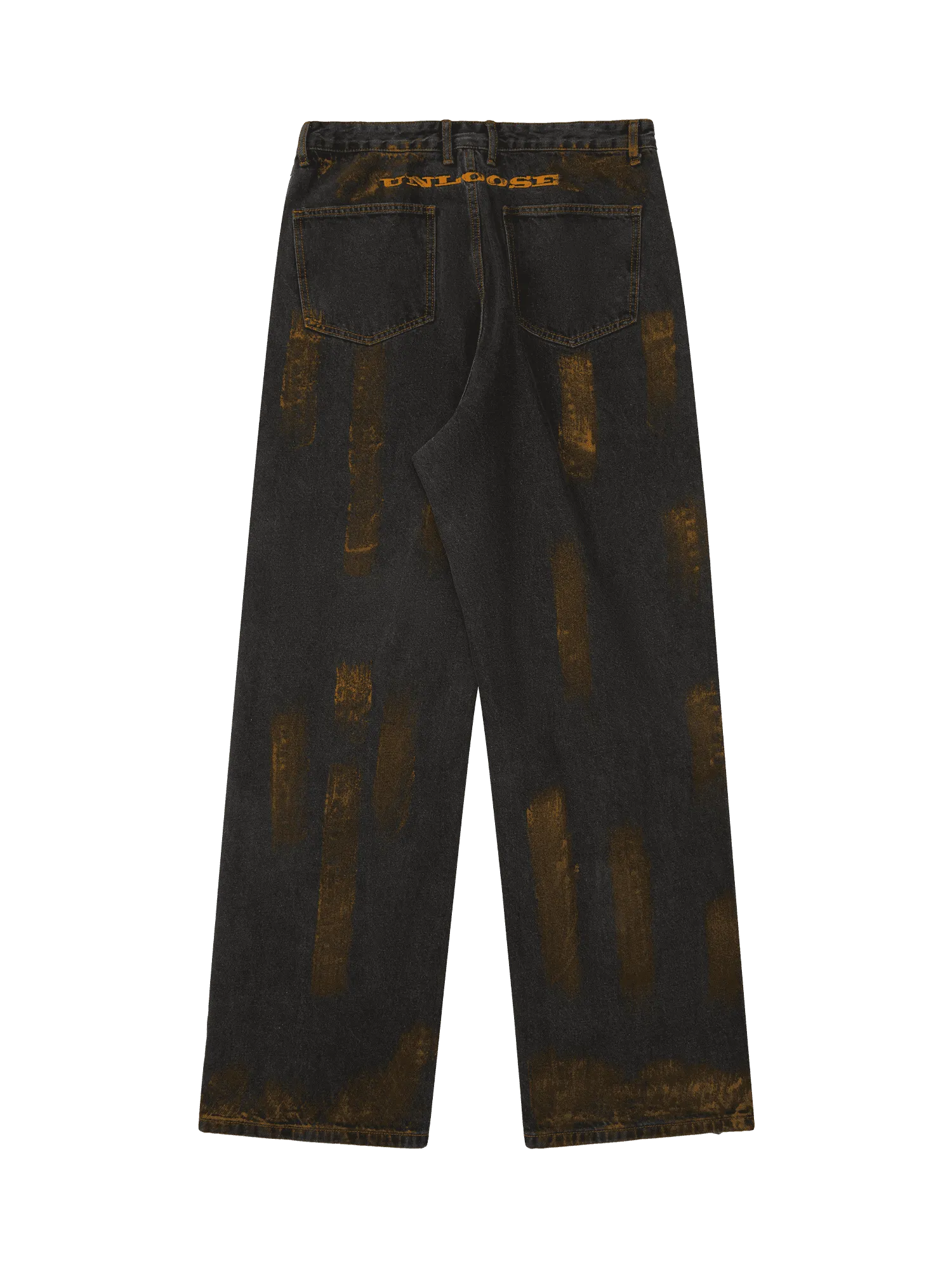 Sneakerhill American Street Style Spray Painted Fur Jeans - 2052