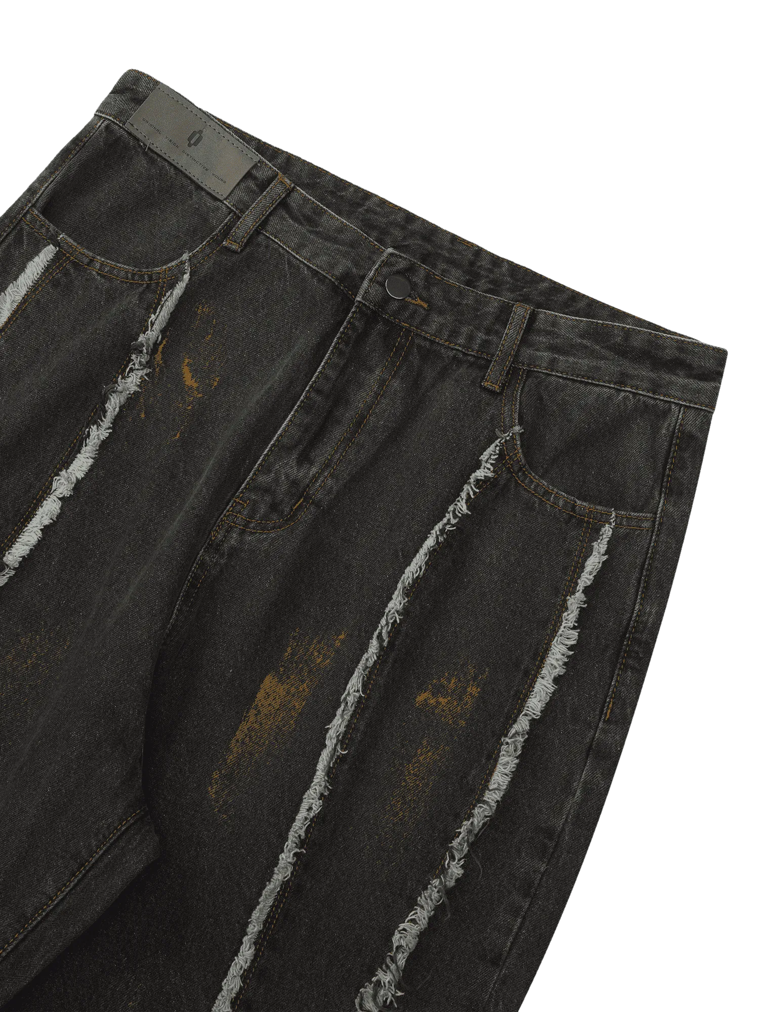 Sneakerhill American Street Style Spray Painted Fur Jeans - 2052