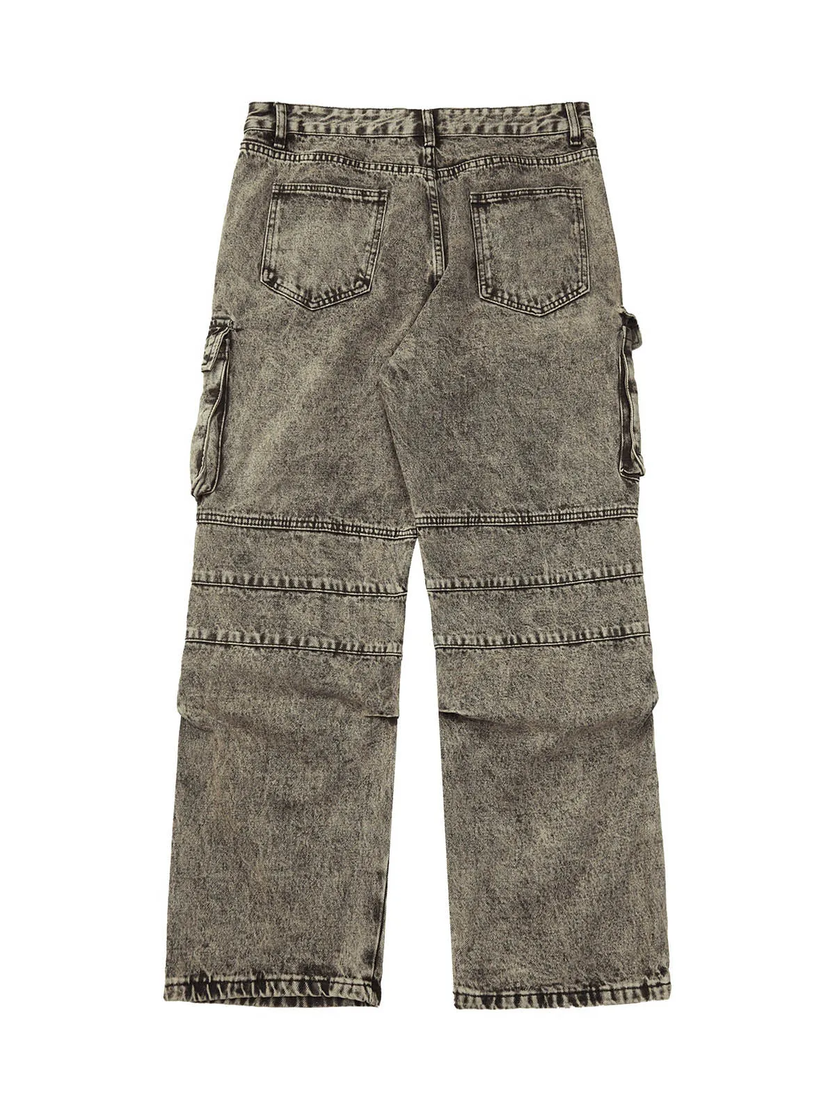 Sneakerhill American Street Style Washed Distressed Work Jeans
