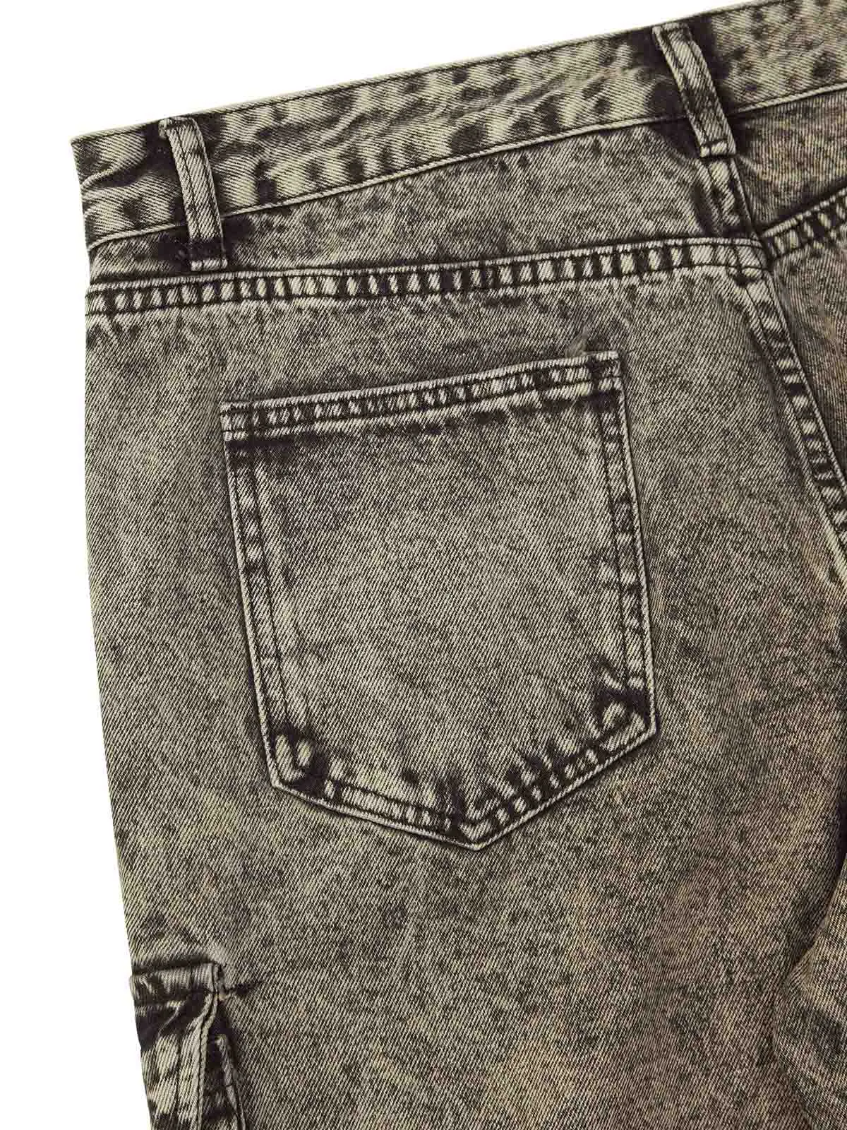 Sneakerhill American Street Style Washed Distressed Work Jeans