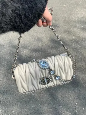 UAKISS  -  Women Bags Luxury Purses And Handbags Rhinestone Chain Flap Crossbody Small Square Bag Casual Girls Shoulder Messenger Bags