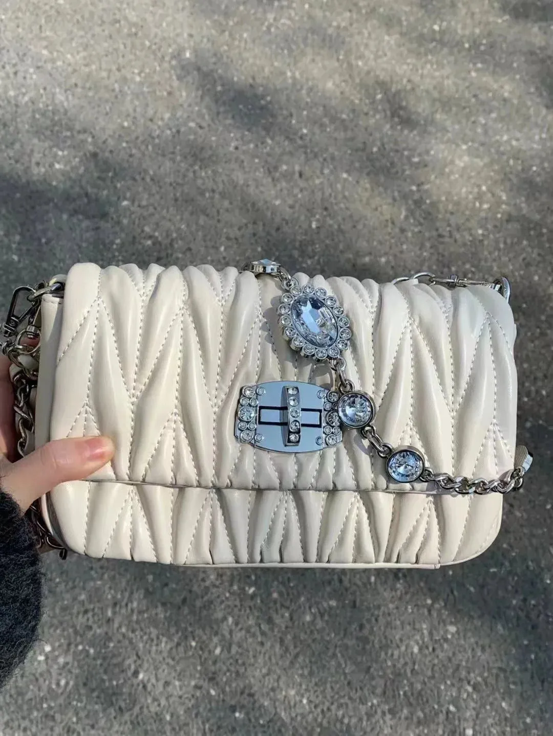 UAKISS  -  Women Bags Luxury Purses And Handbags Rhinestone Chain Flap Crossbody Small Square Bag Casual Girls Shoulder Messenger Bags
