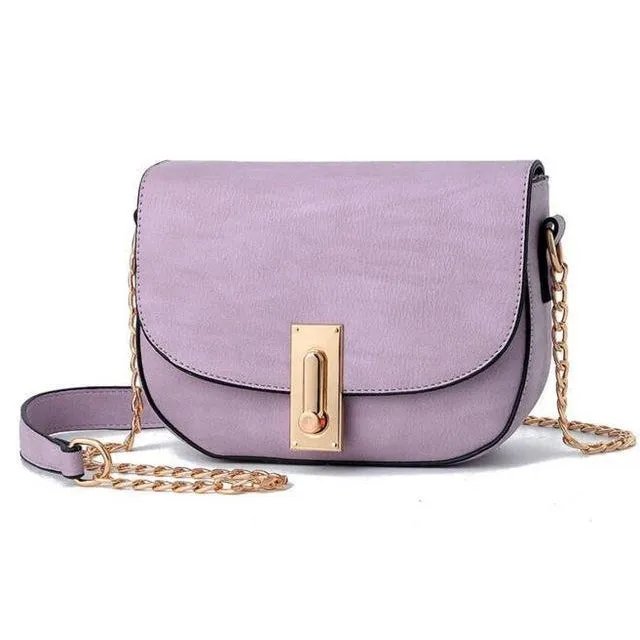 Women Faux-Leather Saddle Tote Messenger Handbag with Magnetic Flap Closure