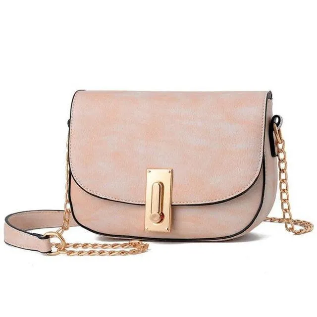 Women Faux-Leather Saddle Tote Messenger Handbag with Magnetic Flap Closure