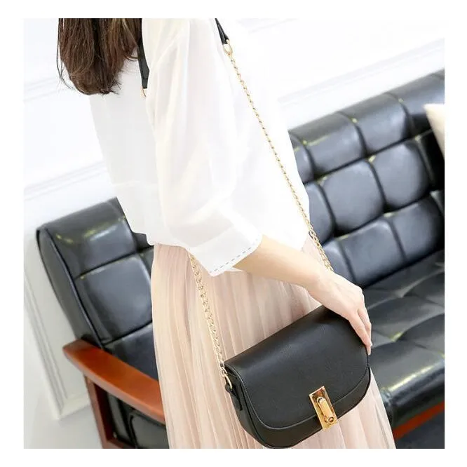 Women Faux-Leather Saddle Tote Messenger Handbag with Magnetic Flap Closure