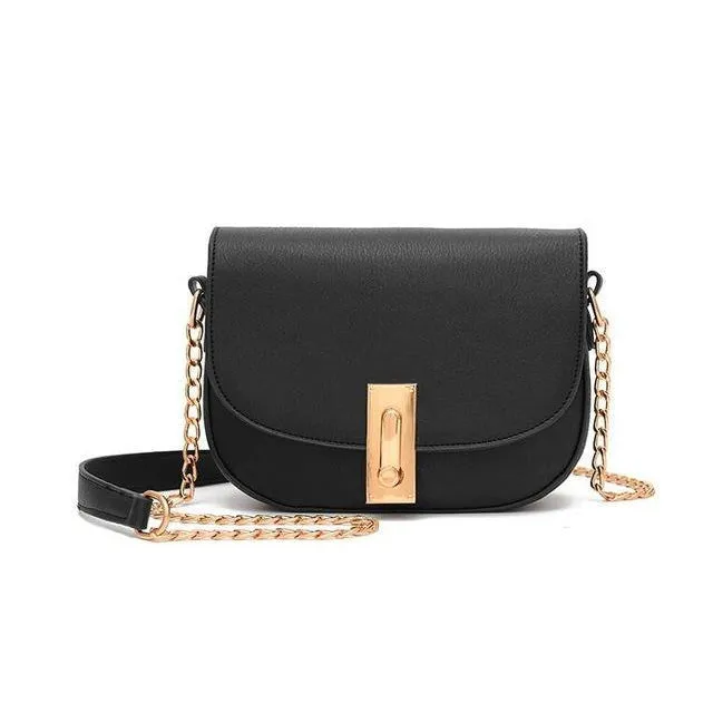 Women Faux-Leather Saddle Tote Messenger Handbag with Magnetic Flap Closure