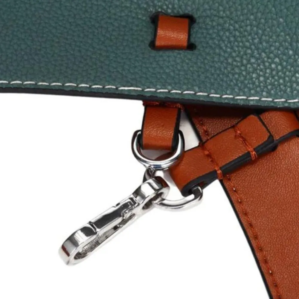 Womens Bucket Sea Green Leather Tote Bag